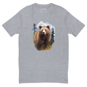 A t-shirt with a printed bear