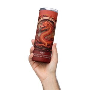 Fire Tumbler - Tumbler with a dragon reprsenting one of the elementals