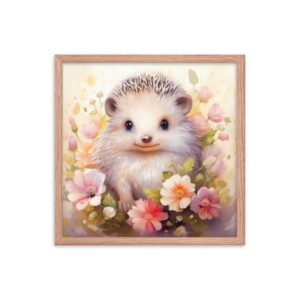 Cartoon Hedgehog Framed Poster