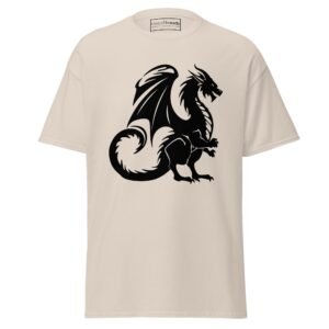 T Shirt with a Dragon Silhouette printed on it.
